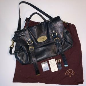 Authentic Mulberry oversized Alexa leather satchel